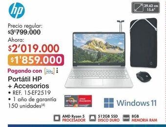 Metro Computador portátil hp oferta