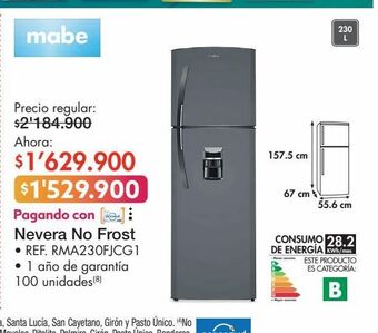 Metro Nevera mabe oferta