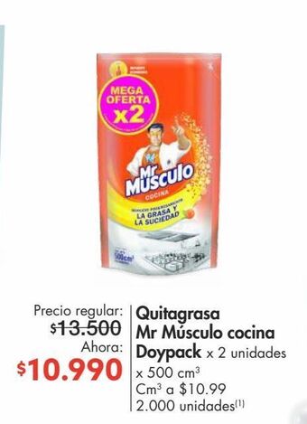 Metro Quitagrasa mr músculo cocina doypack x 2 unidades x 500 cm3 oferta