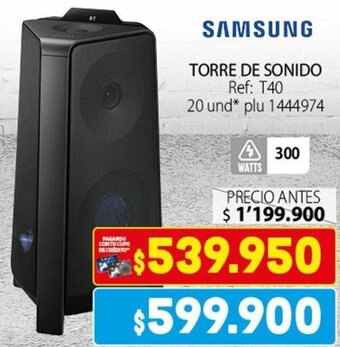 Colsubsidio SAMSUNG TORRE DE SONIDO Ref: T40 oferta