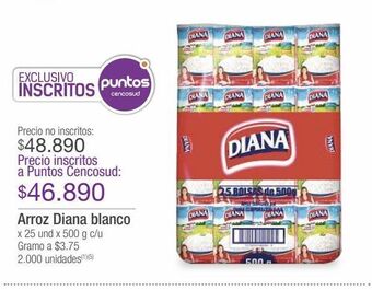 Jumbo Arroz diana blanco x 25 und x 500 g c/u oferta