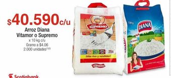 Jumbo Arroz diana vitamor o supremo x 10 kg c/u oferta