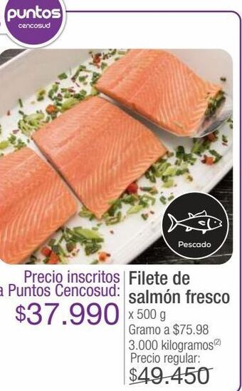 Jumbo Filete de salmón fresco x 500 g oferta