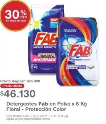Makro Detergentes Fab en Polvo x 6 Kg Floral - Protección Color oferta