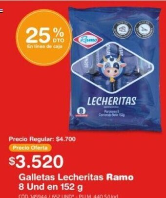 Makro Galletas Lecheritas Ramo 8 Und en 152 g oferta