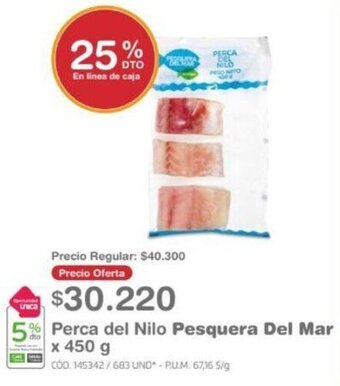 Makro Perca del Nilo Pesquera Del Mar x 450g oferta