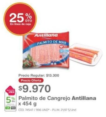 Makro Palmito de Cangrejo Antillana x 454g oferta