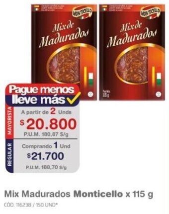 Makro Mix Madurados Monticello 2 unids x 115 g oferta