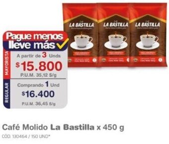 Makro Café Molido La Bastilla 3 unids x 450 g oferta