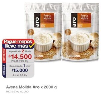 Makro Avena Molida Aro 2 unids x 2000 g oferta