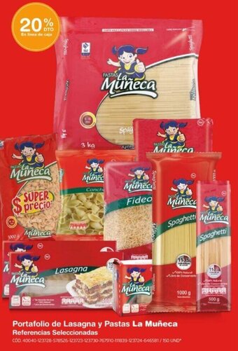 Makro Portafolio de Lasagna y Pastas La Muñeca Referencias Seleccionadas oferta