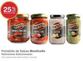 Makro Portafolio de Salsas Monticello Referencias Seleccionadas oferta