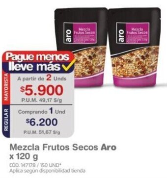 Makro Mezcla Frutos Secos Aro 2 unids x 120 g oferta