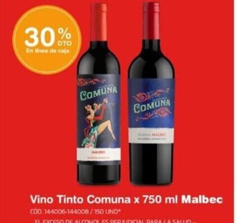 Makro Vino Tinto Comuna x 750 ml Malbec oferta