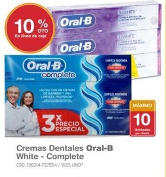 Makro Cremas Dentales Oral-B White - Complete oferta