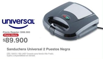 Makro Sanduchera Universal 2 Puestos Negra oferta