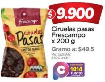Surtimax Ciruelas pasas Frescampo x 200 g oferta