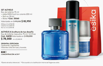 Ésika SET ALTHEUS Eau de toilette 75 ml oferta