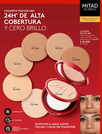 Ésika COLORFIX POLVOS 24H Polvo facial de alta cobertura 10 g/.35 oz. oferta