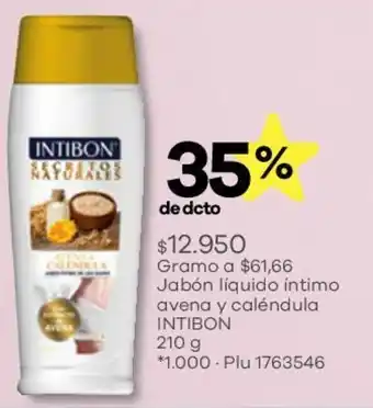 Éxito Jabón Líquido Íntimo Avena y Caléndula Intibon 210g oferta