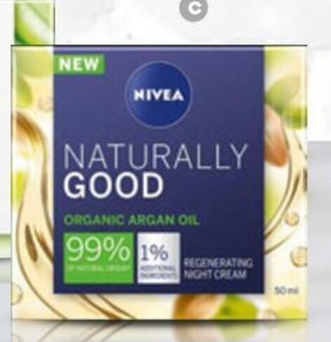 Éxito Crema Facial Noche Hidratante Naturally Good Nivea 50ml oferta