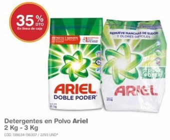 Makro Detergentes en Polvo Ariel 2 Kg - 3 Kg oferta
