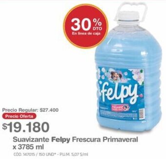 Makro Suavizante Felpy Frescura Primaveral x 3785 ml oferta