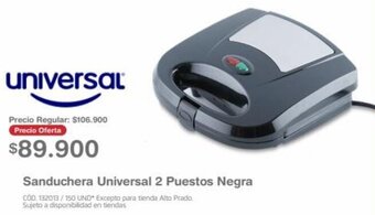 Makro Sanduchera Universal 2 Puestos Negra oferta