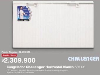Makro CHALLENGER Congelador Challenger Horizontal Blanco 535 Lt oferta