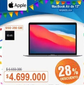 Alkosto Apple MacBook Air de 13" MGN63LAVA oferta