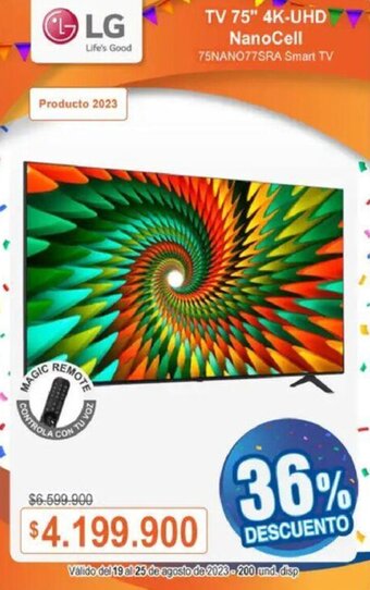 Alkosto LG TV 75" 4K-UHD NanoCell 75NAN077SRA Smart TV oferta