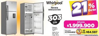 Alkomprar Whirlpool Nevera WRW32CKTWW 303 lts oferta