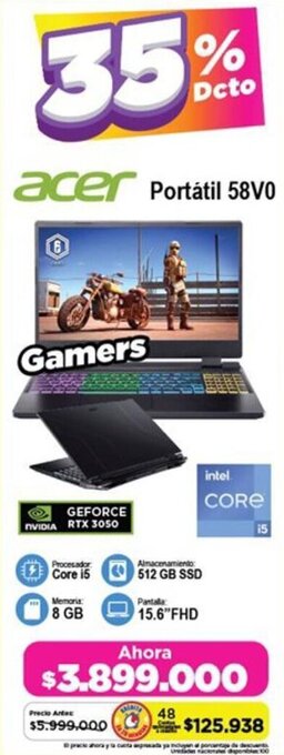 Alkomprar acer Portátil 58V0 oferta