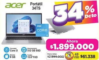 Alkomprar acer Portátil 34TS oferta