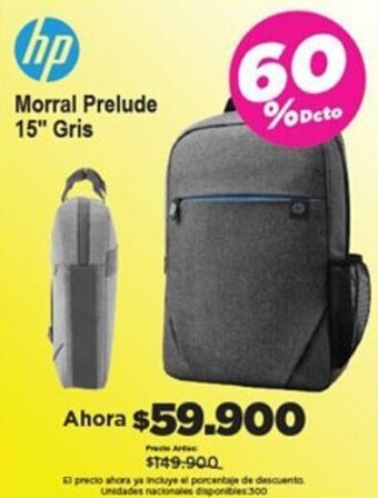 Alkomprar hp Morral Prelude 15" Gris oferta