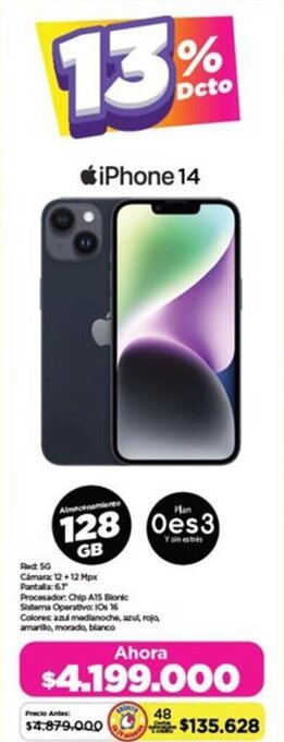 Alkomprar iPhone 14 128GB oferta