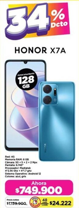 Alkomprar HONOR X7A 128GB oferta