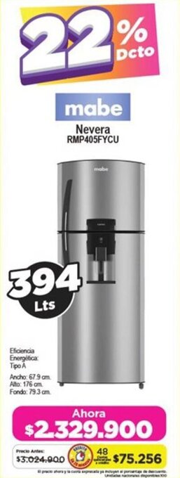 Alkomprar mabe Nevera RMP405FYCU oferta