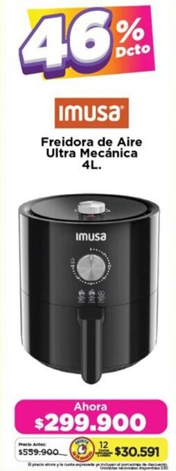 Alkomprar imusa Freidora de Aire Ultra Mecánica 4L. oferta