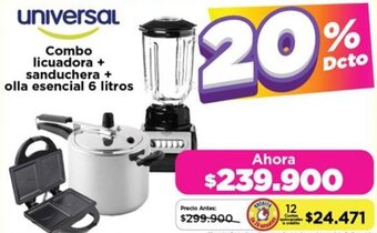 Alkomprar universal Combo licuadora + sanduchera + olla esencial 6 litros oferta