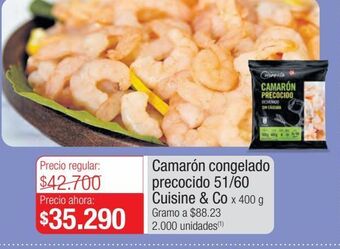 Metro Camarón congelado precocido 51/60 cuisine & co x 400g oferta