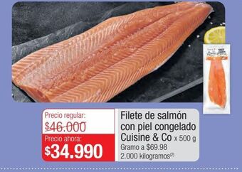 Metro Filete de salmón con piel congelado cuisine & co x 500g oferta