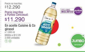 Jumbo En aceite cuisine & co girasol x 1000ml oferta