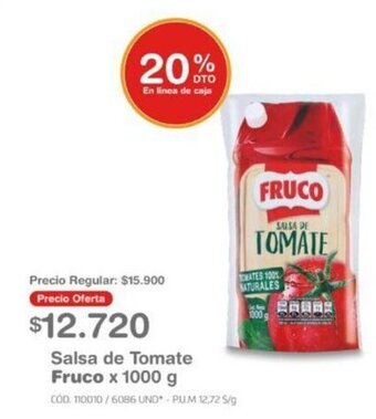 Makro Salsa de Tomate Fruco x 1000 g oferta