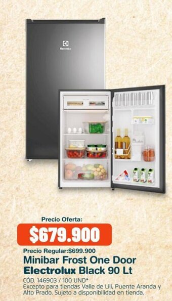 Makro Minibar Frost One Door Electrolux Black 90 Lt oferta