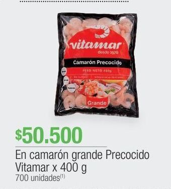 Jumbo En camarón grande precocido vitamar x 400g oferta