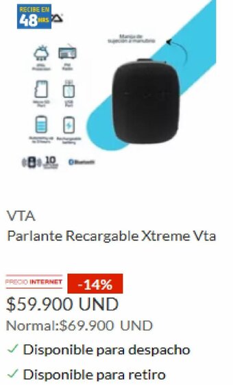 Homecenter VTA Parlante Recargable Xtreme Vta oferta