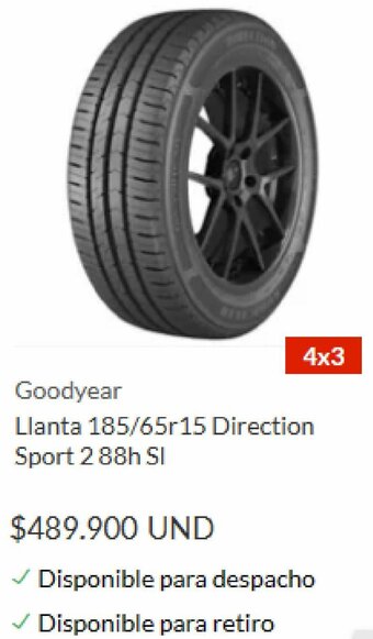 Homecenter Goodyear Llanta 185/65r15 Direction Sport 288h Sl oferta