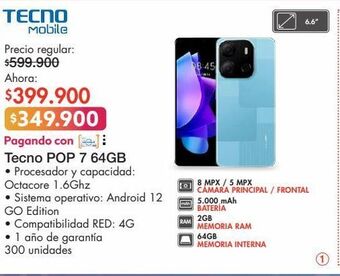 Metro Tecno pop 7 64gb oferta
