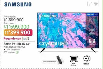 Jumbo Samsung smart tv uhd 4k 43 • ref. un43cu7000kxzl oferta